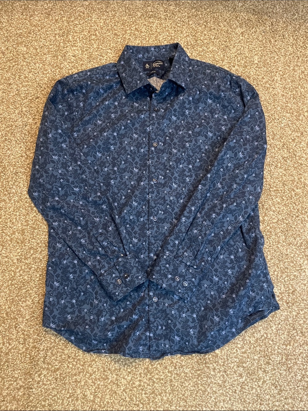 Penguin Men’s Floral Button-Down Dress Shirt